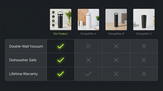 Amazon A+ Content Comparison Chart Module Example