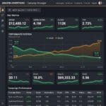 Amazon Sellers PPC Campaign Dashboard showing ACoS reduction and revenue growth metrics